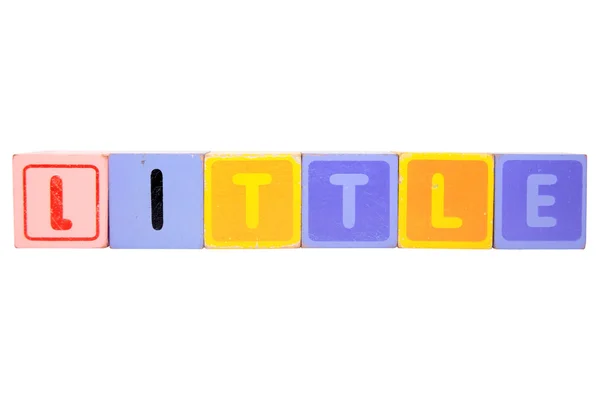 Little in blocks on white — Stock Photo, Image