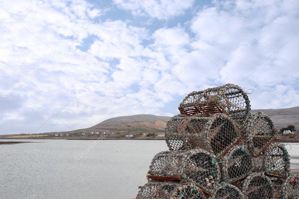 Lobster pots on a quay