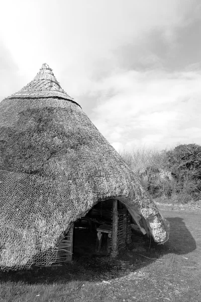 Forntida gaeliska halmtak bostad — Stockfoto