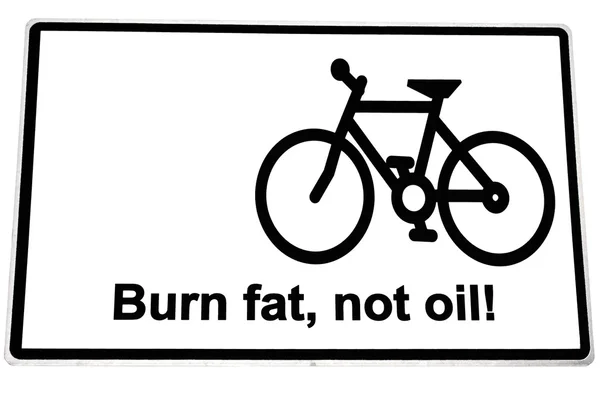 stock image Burn fat not oil road sign on white