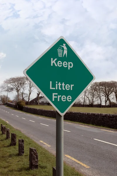 Keep litter free road sign — Stock Photo, Image