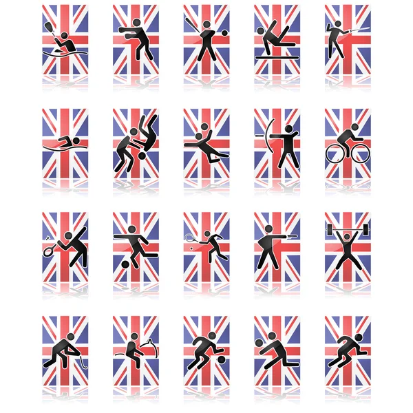 Icônes sportives britanniques — Image vectorielle