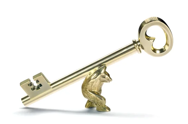 Medvěd s klíčem — Stock fotografie