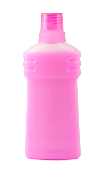 Розовая пластиковая бутылка — стоковое фото