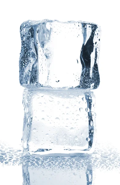 Çift mavi buz küpleri — Stok fotoğraf
