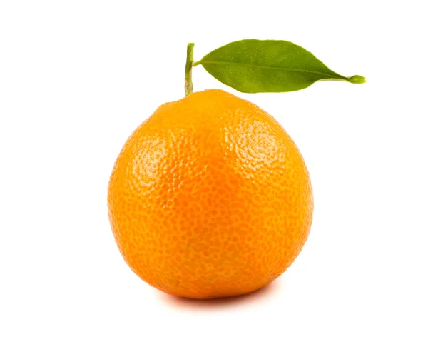 Tangerine met groen blad — Stockfoto