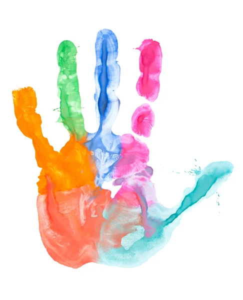 Цветной отпечаток руки — стоковое фото
