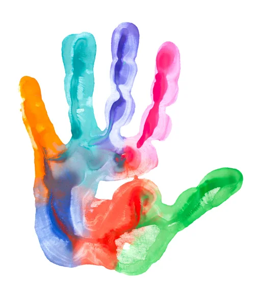 Цветной отпечаток руки — стоковое фото
