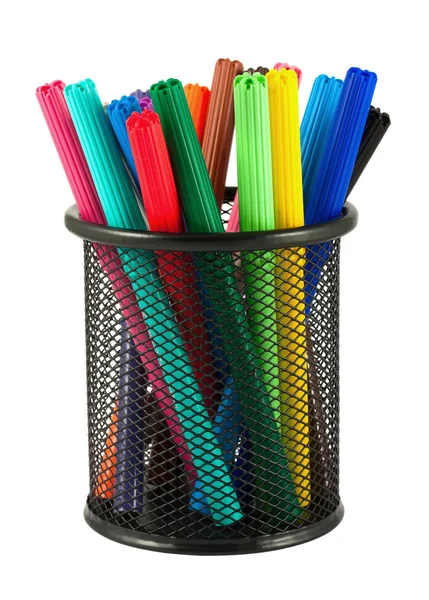 Zestaw długopisów z końcówkami filcowymi o różnych kolorach — Zdjęcie stockowe