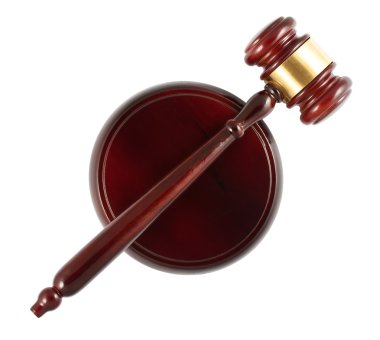 Wooden gavel top view clipart