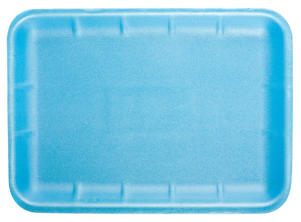 Kék üres élelmiszer-tálcát — Stock Fotó