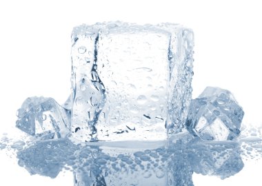 Blocks of ice with water drops clipart