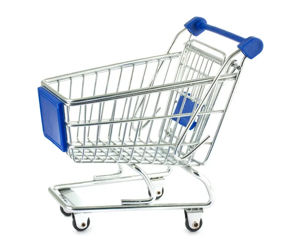 Single metal shopping cart — Stock Photo, Image
