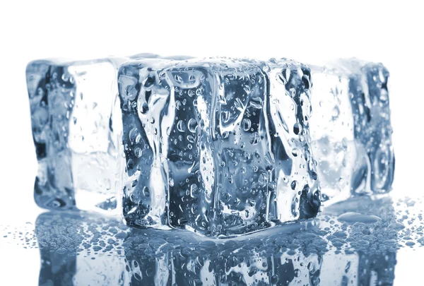 Three ice cubes with water drops — Stock Photo, Image