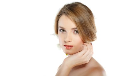 Beyaz bir arka plan üzerinde izole duygular, kozmetik,