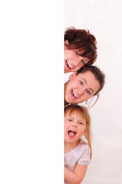 Tre roliga och glada flickor — Stockfoto