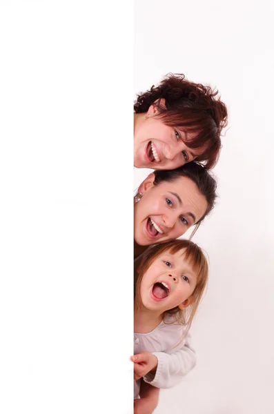 Drie gelukkige meisjes — Stockfoto
