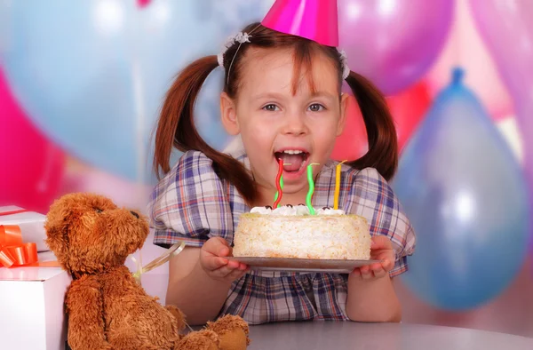 Little girl celebrates her Birthday — Stock Photo, Image