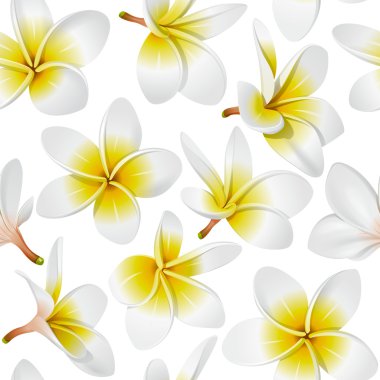 Tropical flowers seamless pattern clipart