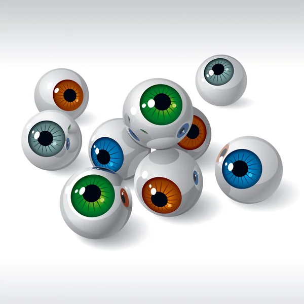 Eyeballs on white background — Stock Vector