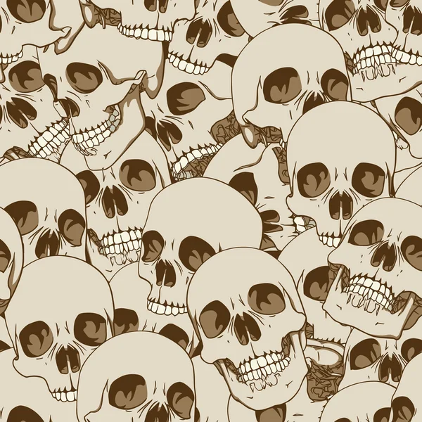 Human skulls seamless background — Stock Vector