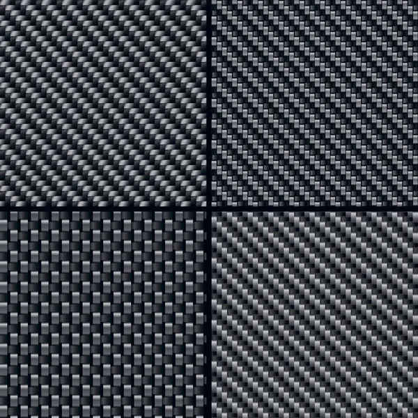 Комплект безшовних візерунків з вуглецевого волокна — стоковий вектор