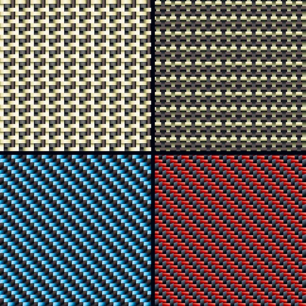 stock vector Carbon fiber, kevlar and decorative seamless patterns set