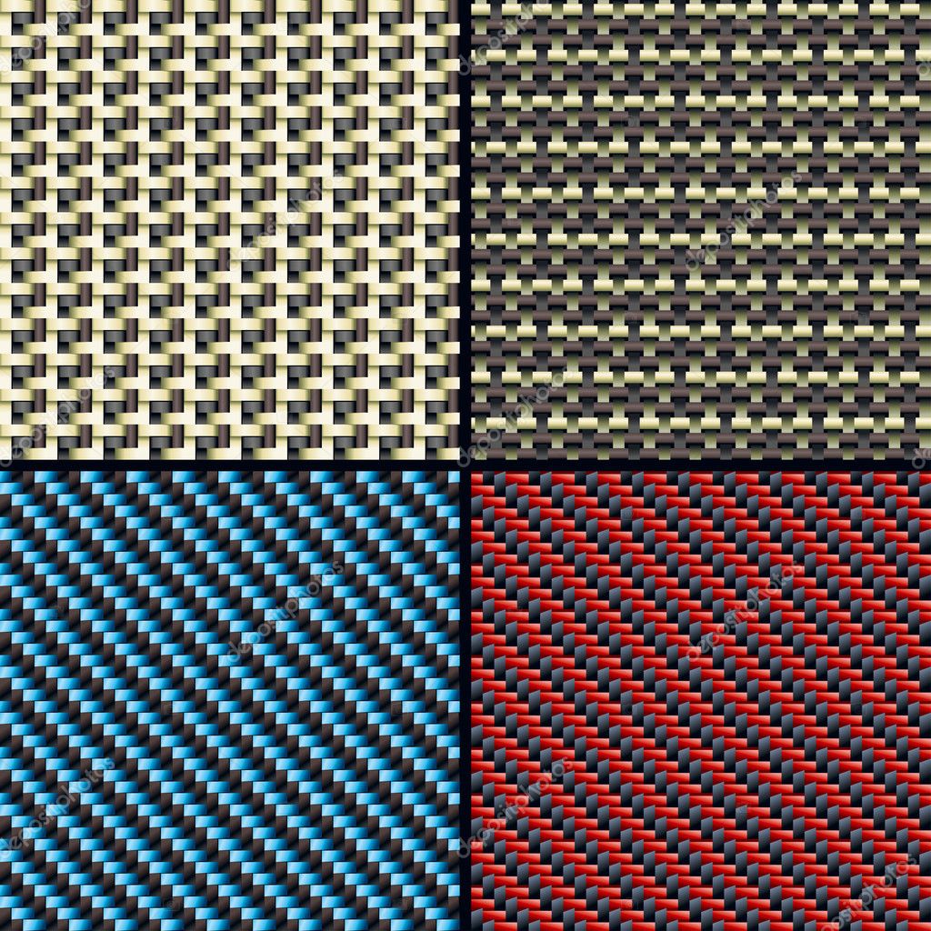 Carbon fiber, kevlar and decorative seamless patterns set Stock Vector by  ©fixer00 9728259