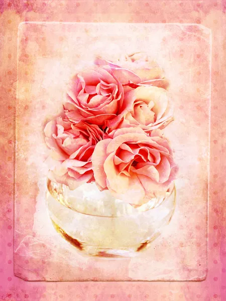 Вінтажний фон з трояндами — стокове фото