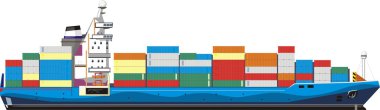 Cargo ship clipart