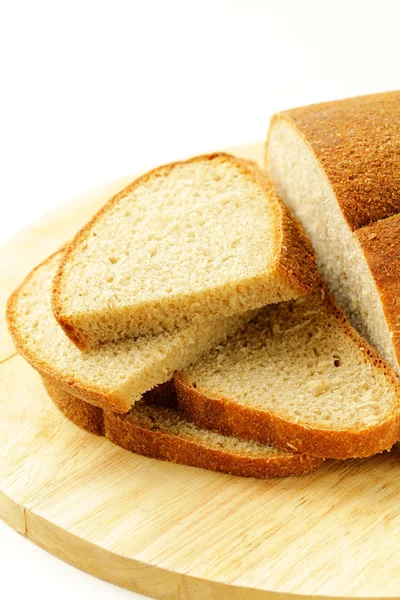 stock image Rye black bread on a wooden board