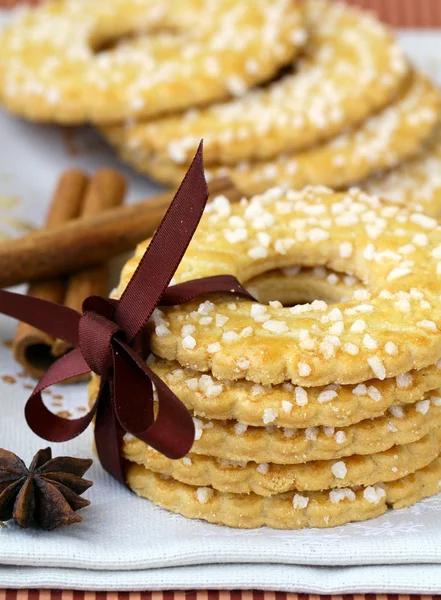 Biscoitos redondos de açúcar com especiarias — Fotografia de Stock