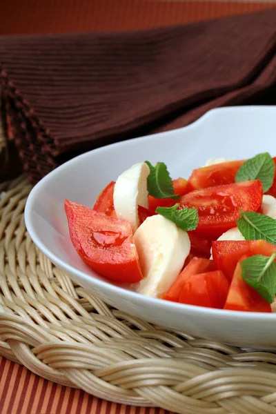 stock image Traditional Italian Caprese salad mozzarella with tomatoes and basil