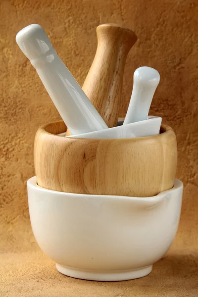 An empty mortars and pestle — Stock Photo, Image