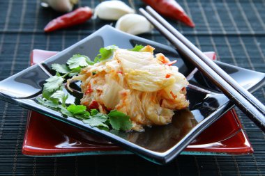 Korean food Kimchi traditional salad clipart