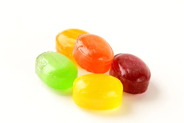 Colorful chewy dragees on a white background — Stock Photo, Image