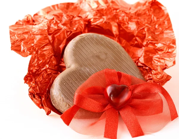 Chocolate heart for Valentine Day — Stock Photo, Image