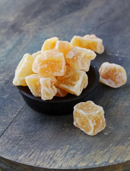 stock image Candied ginger on a dark background