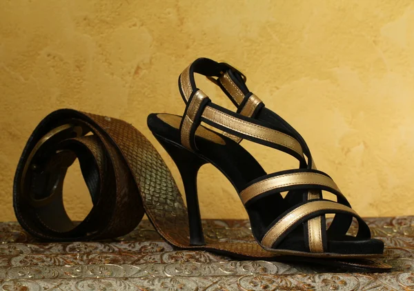 Fashion stylish women's shoes at the glamorous background — Stock Photo, Image