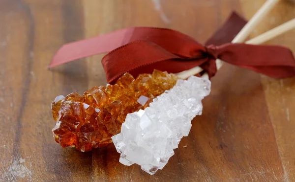 Kristall socker godis på en träpinne — Stockfoto