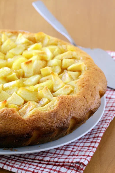 Homemade pie cake with fruit and sugar glaze — Stock Photo, Image