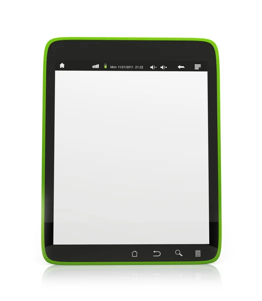 3d: 흰색 배경, 모바일 태블릿 pc의 그림 — 스톡 사진