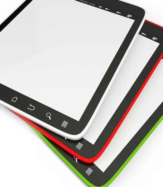 3D: Иллюстрация планшетного ПК на белом фоне, мобильный — стоковое фото