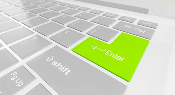3d illustration: button on the keyboard input of a red green — Stock Photo, Image