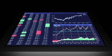 TV çizim: iş çizge üstünde tv, borsa tra