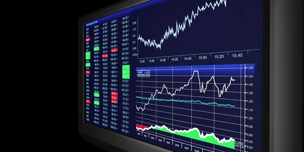 TV-illustration: business grafik på tv, börsen tra — Stockfoto