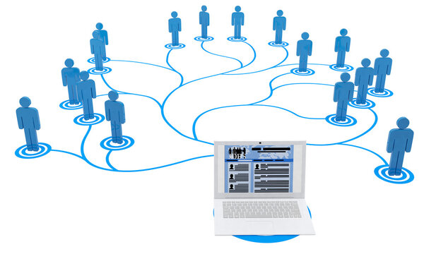 3d illustration: Job Search over the Internet, the Web site. Man