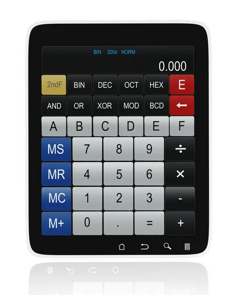 3D-beelden: Tablet Pc Calculator — Stockfoto