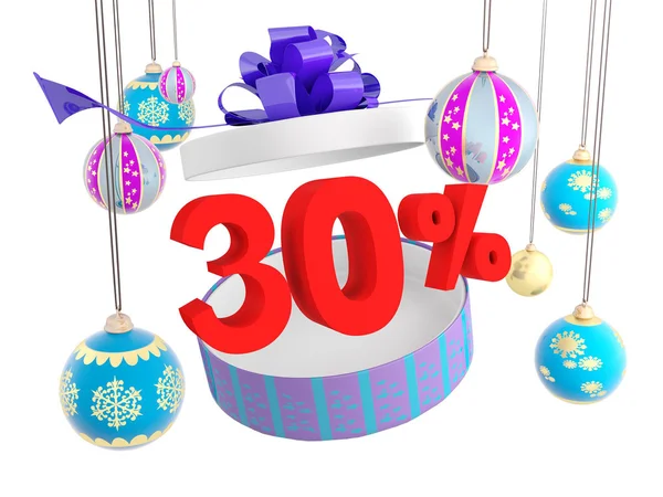 Christmas gift thirty percent discount — Stock Photo, Image