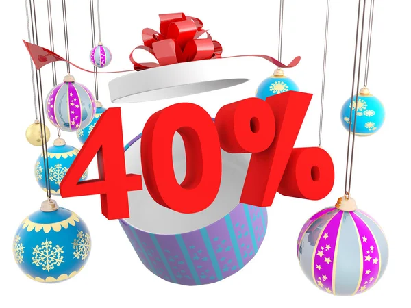 Regalo di Natale 40% di sconto — Foto Stock